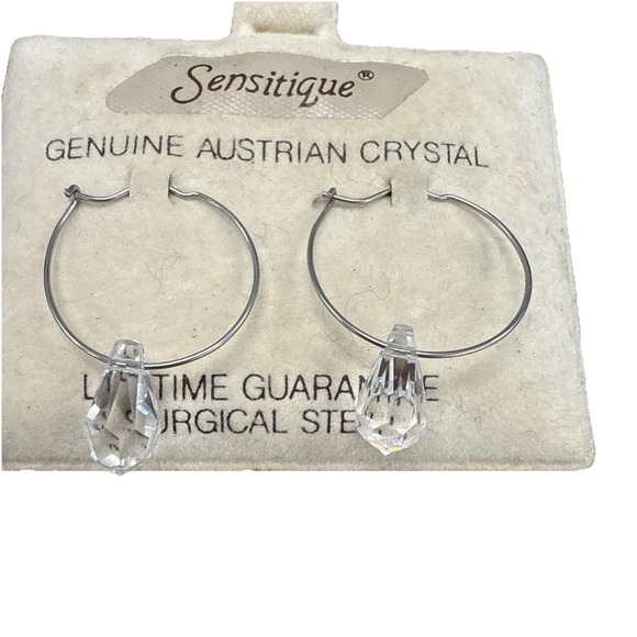 Sensitique Jewelry - SENSITIQUE GenuiAustralian  Crystal Pierced Earrings Surgical Steel Vintage E1-8
